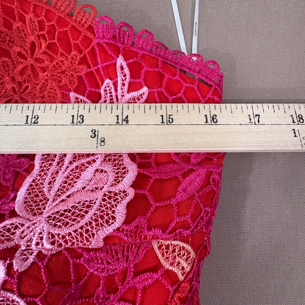 Elliatt X Revolve Times Dress Womens Large Pink Strapless Lace Peplum Floral NEW - Picture 11 of 11